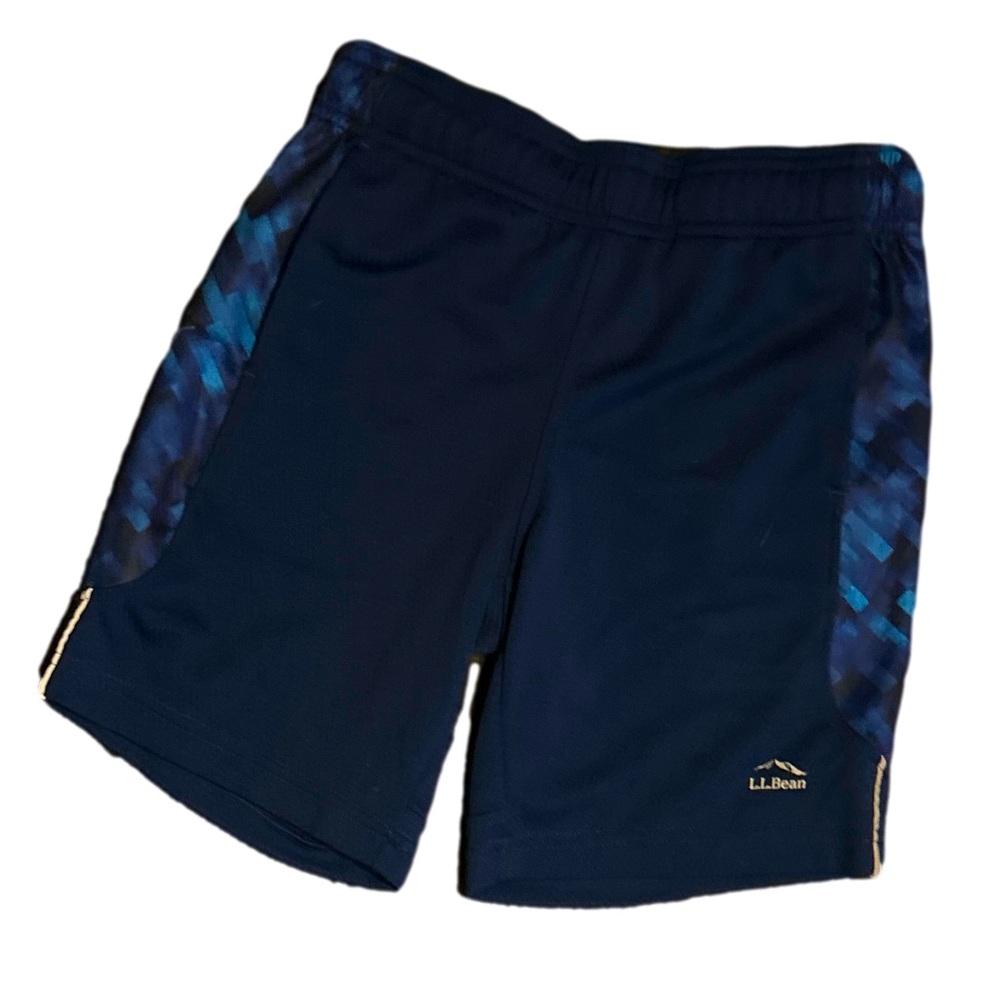 L.L. Bean Navy Blue Shorts with Patterned Sides 6X-7